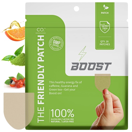 [BRSW2GIQAAHWCE3Z] The Friendly Patch Boost Energy Patch - 28 Day Supply - Energy & Focus Patches, Caffeine, Guarana - Clarity & Energy - Plant-Powered, Focus - Wellness Patches