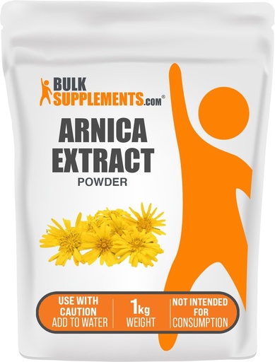 [BRSWGAAEOYDQKG3D] BulkSupplements.com Arnica Extract Powder - Herbal Supplement, from Dried Arnica Flowers, Servings Vary Per Use, 1kg (2.2 lbs) (Pack of 1)