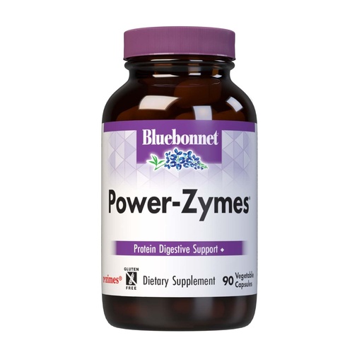 [BRSWIYQZBQPBWDLK] Bluebonnet Nutrition Power-Zymes, Protein Digestive Support*, Soy-Free, Gluten-Free, Dairy-Free, 90 Vegetable Capsules, 90 Servings