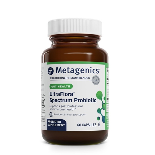 [BRSWKYTZCJ6QG2D4] Metagenics UltraFlora Spectrum - Shelf-Stable Probiotic for Gut & Digestive Wellness, Healthy Microbiome & Flora Support* - Non-GMO & Gluten-Free - 2-Month Supply - 60 Capsules