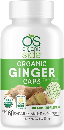 [BRSWECATOUHRE3Y2] | Organic Ginger Capsules | Digestive Health Support | USDA Certified Organic, Non-GMO, Vegan | 60 Easy-to-Swallow Capsules for Natural Wellness