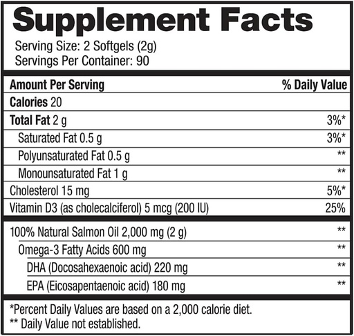 [BRSRAYITBEMAI2Y2] generic Pure Alaska Omega-3 Wild Alaskan Salmon Oil 1000mg Softgels 180-Count