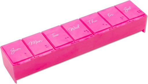 [BRSROGI6AQIBAEY7] EZY DOSE Weekly (7-día) Case pílula diaria, planificador de medicamentos, Organizador de vitaminas, Contenedor de suplementos, Conveniente e fácil de usar, Grandes comparacións, Pink, Travel-Friendly, feito en Estados Unidos, BPA libre