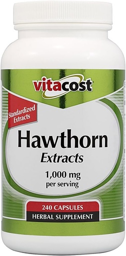 [BRSWIZT7BIAWK2IZ] Vitacost Standarted Hawthorn Extract - 1000 mg per Serving- 240 kapsulių