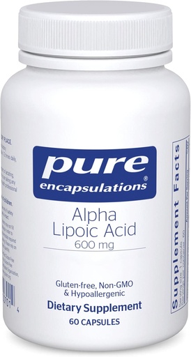 [BRSWIY34CAPWGD3O] Pure Encapsulations Alpha Lipoic Acid 600 מ"ג - ALA תוספת לתמיכה Liver, Antioxidants, Nerve Health, Cardiovascular Health & Carbohydrate תמיכה - Premium Alphaoic Acid - 60 קפסולות
