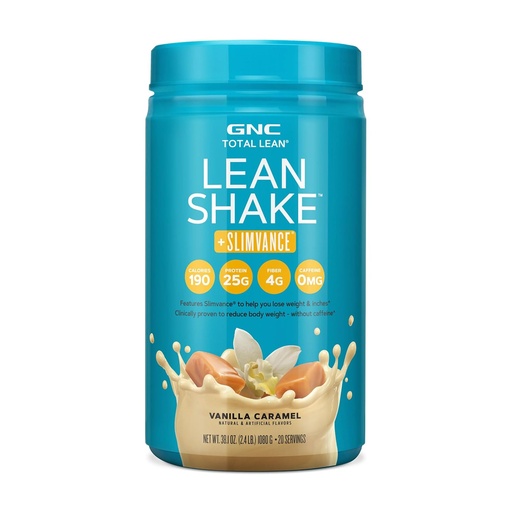 [BRSWGHDRDIMA4HTB] GNC Total Lean Shake + Slimvance, Caffeine Free Protein Powder, gorputzaren pisua murrizten laguntzen du, Vanilla Caramel, 20 zerbitzari