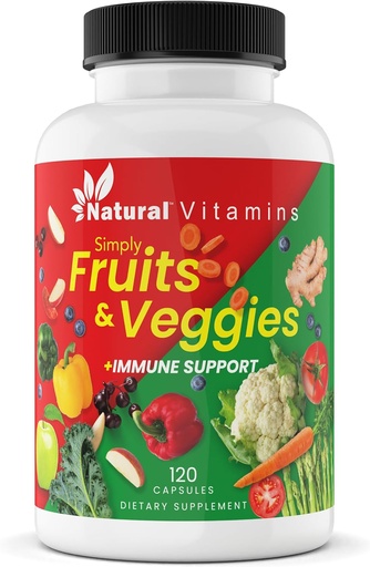 [BRSRMFIEB4ARGC32] Fruits & Veggies Supplement Capsules - High-Potency Daily Wellness Blend - Packed with Essential Vitamins, Antioxidants, and Minerals - Supports Balanced Nutrition & Optimal Health (Red & Green)