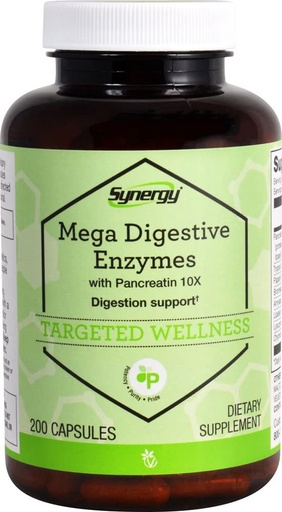 [BRSWIZT7OIIQEGDY] Vitacost Synergy Mega Digestive Enzymes with Pancreatin 10X -- 200 Capsules
