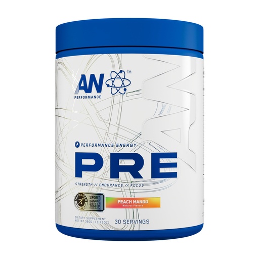 [BRSRAHYYAR6AMFDA] AN Performance Pre-Workout Powder Supplement for Men & Women | Energy Drink Mix with 300mg Caffeine + Beta Alanine + Citrulline | Third-Party Tested | Peach Mango | 30 Servings