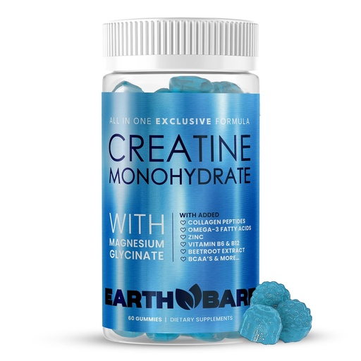 [BRSRAYANCMMAIFDX] Creatine Monohydrate and Magnesium Gummies for Adults | Beta Alanine, Collagen Peptides, L-Arginine, B Vitamins | 60 Gummies