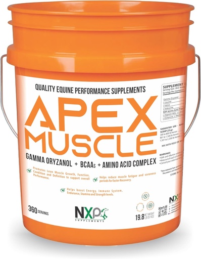 [BRSRAGIOO5YRYCTV] APEX Muscle, Body & Strength Builder for Horses - Energy, Endurance, Stamina, Recovery Support - Gamma Oryzanol BCAA Amino Acids Lysin Carnitin L- Arginin AKG 19.8 lb (360 Servings)