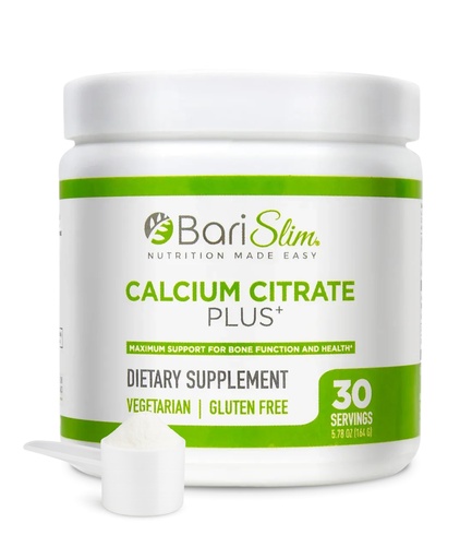 [BRSWYYICBUFBYCY2] BariSlim Bariatric Calcium Citrate Plus Powder - Formulated for Patients After Weight Loss Surgery - Maximum Support for Bone Function and Health - Easy Digestion and Absorption | 600 mg (30 Servings)