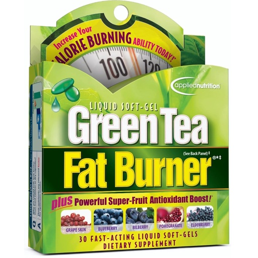 [BRSWIZQOCR5QGCAV] Applied Nutrition Green Tea Fat Burner – Green Tea Extract with EGCG + Green Coffee Bean Extract – Supports Metabolism, Energy & Antioxidant Defense – Fast-Acting Liquid Soft-Gels – 30 Count