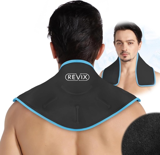 [BRSROHYZC4DROHLK] REVIX Neck Ice Wrap Ice Pack for Neck and Shoulders, Therapy for Promoting Flexibility and Mobility, Hot Cold Gel Packs Reusable for Post-Workout, Black