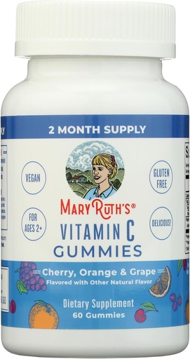 [BRSW2HAYC4MBA3D6] MaryRuth Organics Vitamin C Gummies | Supplement for Immune Support & Overall Health | Immune Support Supplement | Vitamin C for Adults & Kids | Vegan | Non-GMO | 60 Servings