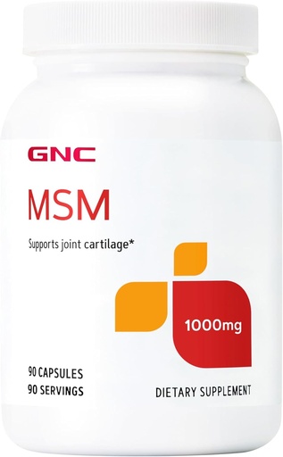 [BRSWIZIZOQFAEHDU] GNC MSM 1000mg, 90 Capsules, Supports Joint Cartilage