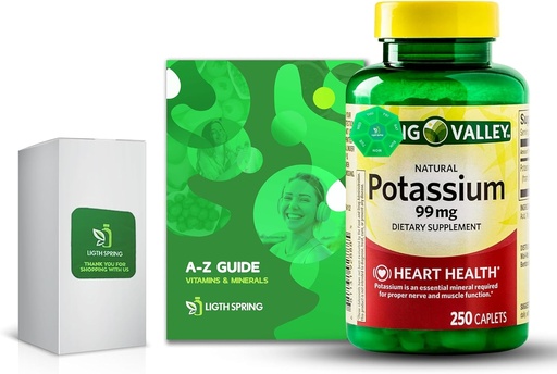 [BRSROBDQBF4G2DTX] Potassium 99 mg, 250 Caplets Bundle with Exclusive Vitamins & Minerals A to Z - Better Light&Spring Guide