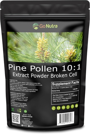 [BRSREHA5DIMQ43T4] Go Nutra Pine Pollen אבקה | Wild Harvested & Broken Cell | Pure 10:1 פיין פולן לחלץ, Antioxidant-Rich & Androgenic | תמיכה בריאות, אנרגיה | טבעונית, Non-GMO, Gluten Free | 6 Ounceceant-Rich & Androgenic | תמיכה בריאות, אנרגיה