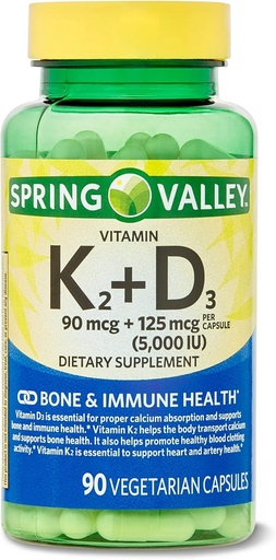 [BRSROY35BUHR6A3G] abseits Vitamin K2 (90mcg) + D3 (125mcg) 90 Count Vegetarian Capsule