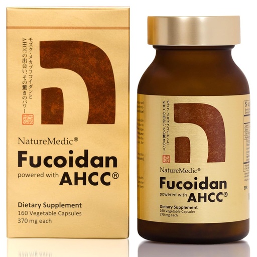 [BRSWKZAMAUCAIEQ7] Fucoidan Powered with AHCC® Brown Seaweed Immunity Supplement with High Purity Mekabu Mozuku Agaricus 1 Bottle - 160 Vegetable Capsules