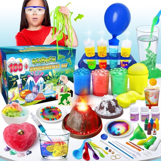 [BRSRMZL6BAARUCTK] UNGLINGA 100+ Science Lab Experiments Kit for Kids, S.T.E.M Project Activities Educational Birthday Toys Gifts for Boys Girls, Chemistry Set, Gems Dig, Volcano, Glowing Worms