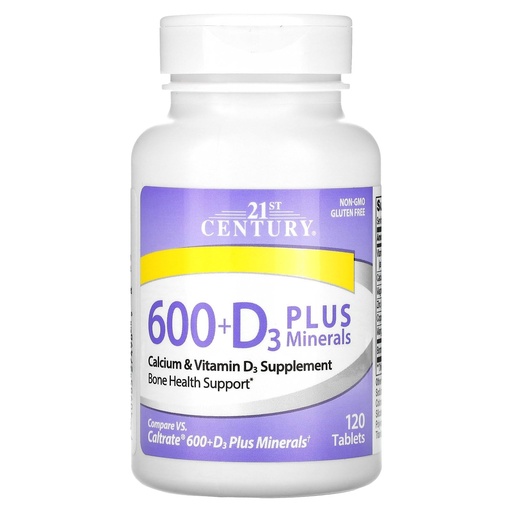 [BRSWIGT2BANWIFY5] 21st Century Calcium 600 Plus D Plus Minerals Caplets, 120Count (27498)