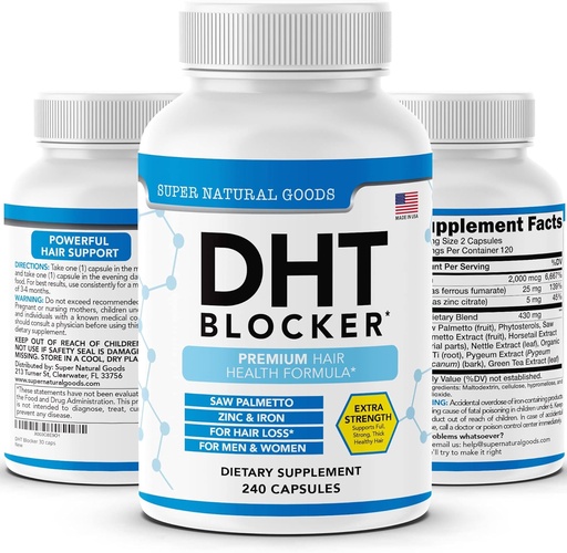 [BRSRMGA6OB5QAFY7] DHT Blocker - Hair Growth Supplement for Genetic Thinning for Men & Women - Helps Hair Loss & Stimulate Follicle Growth with Saw Palmetto, Biotin & Iron - Follicle Growth Supplements Pills