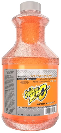 [BRSWIYAKCQCA4CTI] Sqwincher Zero Liquid Concentrate| Orange Flavored | Sugar Free | Low Calorie | Low Sodium | Electrolyte Replenishment Hydration Drink Mix | Makes 5 Gallons of Beverage | 64 oz (Pack of 6)