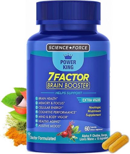 [BRSRAZYOBMARS2TL] Agypótlások memória & Fókusz - Nootropic Brain Health - Kognitív teljesítmény, Tisztaság, Energia, Mentális Vigor, Shilajit - Alfa Kolin, Oroszlánsörény, Bacopa, 18 Prémium Összetevők