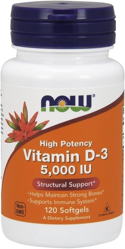 [BRSWIAAZBAHGIHIZ] NOW Foods Vitamin D3 5000 Iu (360 (120X3))