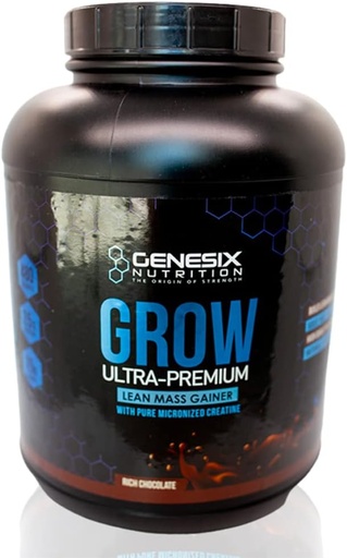 [BRSRMAL6OVYBUET5] Grow Protein Powder Dietary Supplement Supporting Muscle Growth & Recovery | Pure Micronized Creatine Ultra-Premium Lean Mass Gainer | Chocolate | 20 Servings 5.3kg