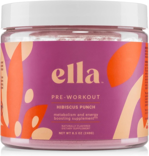 [BRSROHQEPIOQMEL7] Naked Ella Pre Workout Powder, Hibiscus Punch Amino Energy with Vegan BCAA Amino Acids, Natural Caffeine, Preworkout Boost for Men & Women, 30 Servings