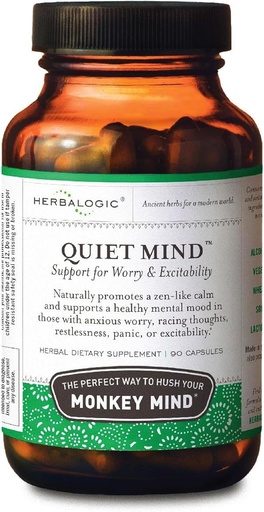 [BRSWGYD2OQHR63Y6] Herbalogic - Quiet Mind Herb Capsules - Non-Sedating, Promotes a Feeling of Zen-Like Calm - Eases Worry - Based on The Traditional Chinese Formula GUI Pi Tang - 90 Cap Count