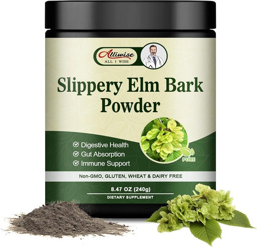 [BRSROCYOCIBBAFL2] Slippery Elm Bark Poeder 240g,Pure Slippery Elm Poeder Natuurlijke Kruidensupplement Ondersteunt Intestinal Mucous,Helpt kalmeren De keel en Hoesten, Non-GMO, Glutenvrij, Vegetarisch vriendelijk