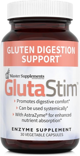 [BRSRAGQ2CB6RMADL] Master Supplements GlutaStim - 30 Vegetable Capsules - Gluten Digestion Support - Provides Digestive Support + Gas & Bloating Relief - Vegan, Gluten Free - 30 Servings