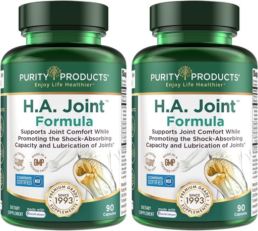 [BRSWKHQROYNR63LB] Puhtaus Tuotteet HA Joint Formula Hyaluronic Acid + Key CoFactors - Joint + Skin Multi Collagen (tyyppi I, II & III) - 5-Loxin - Olive Fruit Extract - Joint Joustavuus + liikkuvuus - 90 kapselia (2)