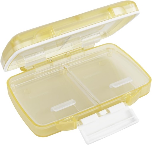 [BRSRAAICOAHGYDIV] EZY DOSE Moisture-Proof Pill Case, Medicine Planner, Vitamin Organizer Box, Travel-Friendly, Latch-Closure to Secure Contents, 4 Individual Compartments of Multiple Sizes with Tight Seal, Small, Cream