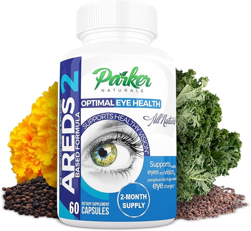 [BRSWG2Q5OAHGGETD] Parker Naturals Optimal Eye Health Vitamin & Mineral Supplement, Eye Supplements & Vitamins for Vision with C & E, Lutein & Zeaxanthin Supplements, 60 Caps