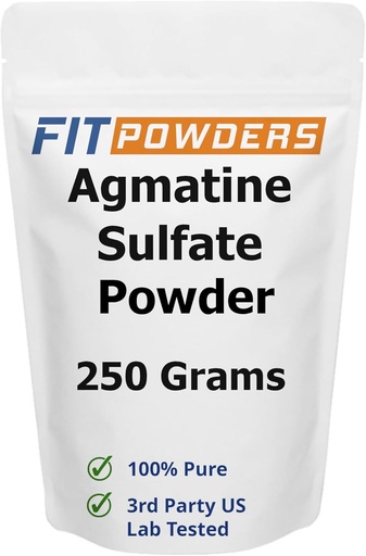 [BRSW2HYKO4ORYFD7] Agmatine Sulfate Powder 250 Grams (Multiple Size) Kekuatan dan Pompa (Nitric Oxide) 100% Pure Agmatine Powder, Vegan, Gluten- Bebas