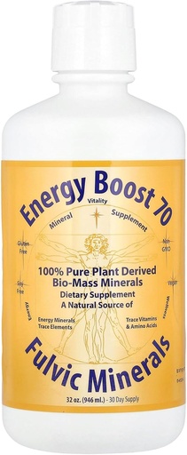 [BRSWGZAYBUCB6FIV] Energy Boost 70 Morningstar Minerály, Fulvic Minerály, 32 oz (946 ml)