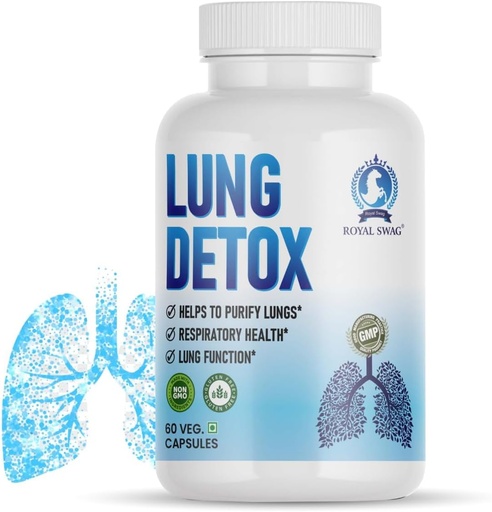 [BRSROYA5CJ6BQDTV] ROYAL SWAG Lung Cleanse and Detox Capsule- Natural Respiratory Support Supplement for Smokers & Non-Smokers Support Lung Health and Detoxification 60 Capsule
