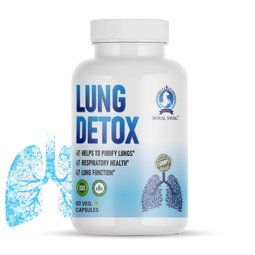 [BRSROYA5CJ6BQDTV] ROYAL SWAG Lung Cleanse and Detox Capsules - Natural Respiratory Support Supplement for Smokers & Non-Smokers - Support Lung Health and Detoxification - 60 Vegetarian Capsules