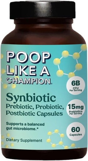 [BRSRAGTRAUJWMHTL] Peop com un Champion gut Power Synbiotic (Prebiotic, Probiotic, Postbiotic) almirall 60 Capsules, Vegan, No-GMO Digestive Sanitat suplementari, 5500 mil milions de dòlars CFU