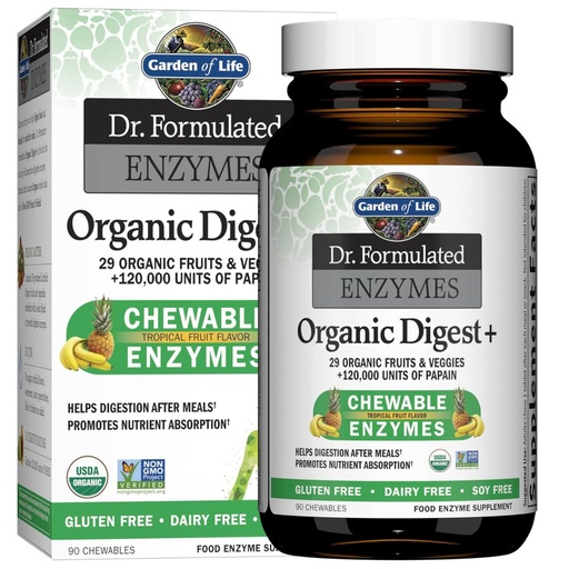 [BRSWIC3RBYMR6D3Y] Garden of Life Dr. Formulated Digest+ Enzymes with Papain & Bromelain, 90ct
