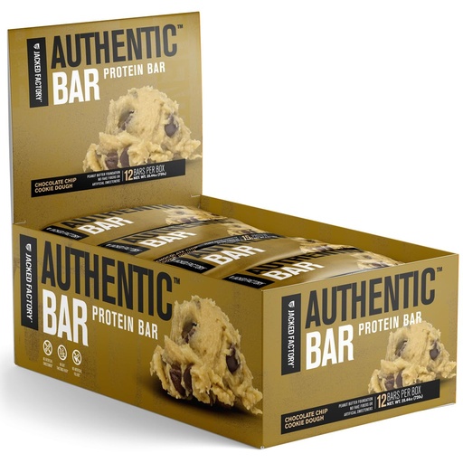 [BRSWYFQTOYIQYG3P] Authentic Bar Chocolate Chip Cookie Deeg Proteïne Bars - Maaltijd Vervanging Proteïne Snack Bars w/15g Wei Proteïne Isolaat, Peanut Butter Foundation, gezonde vetten, natuurlijk zoet - 12 Pack