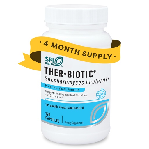 [BRSWIYIZCIARMGT4] SFI Health Klaire Labs Saccharomyces Boulardii Probiotic - Acid Resistant & Shelf-Stable Supplement to Support Healthy Yeast Balance, Immune & Digestive Health - Hypoallergenic, Dairy-Free (120ct)