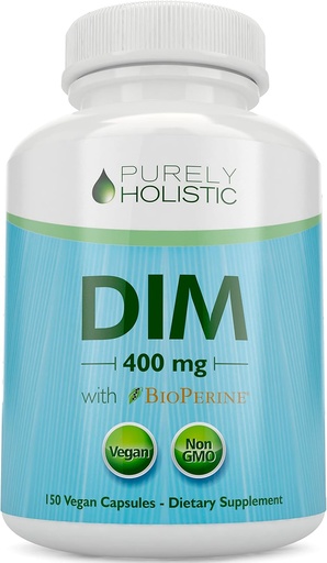 [BRSRMAIHBUHRADTB] DIM Supplement 400 mg Plus Bioperine - 150 Vegan Capsules - 5 Ay Supply - Kadınlar ve Erkekler için Hormon Dengesi - Yüksek Kuvvet Diindolylmethanehane