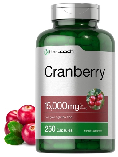 [BRSW2FIOPINBQF3J] Horbäach Cranberry Pills + Vitamin C | 250 Capsules | Non-GMO and Gluten Free Supplement from Concentrate Extract