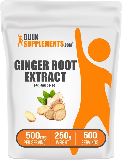 [BRSWKZICDIHACCQZ] BulkSupplements.com Ginger Kök Ekstraktiv Toz - Ginger Supplement, Ginger Root Toz - Herbal Supplement, Gluten Pulsuz, 500mg təklif edir, 250g (8.8 oz)