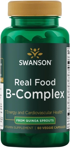 [BRSWG2QZOAPBY2DH] Swanson Real Food Vitamin B-Complex 60 Veg Capsules